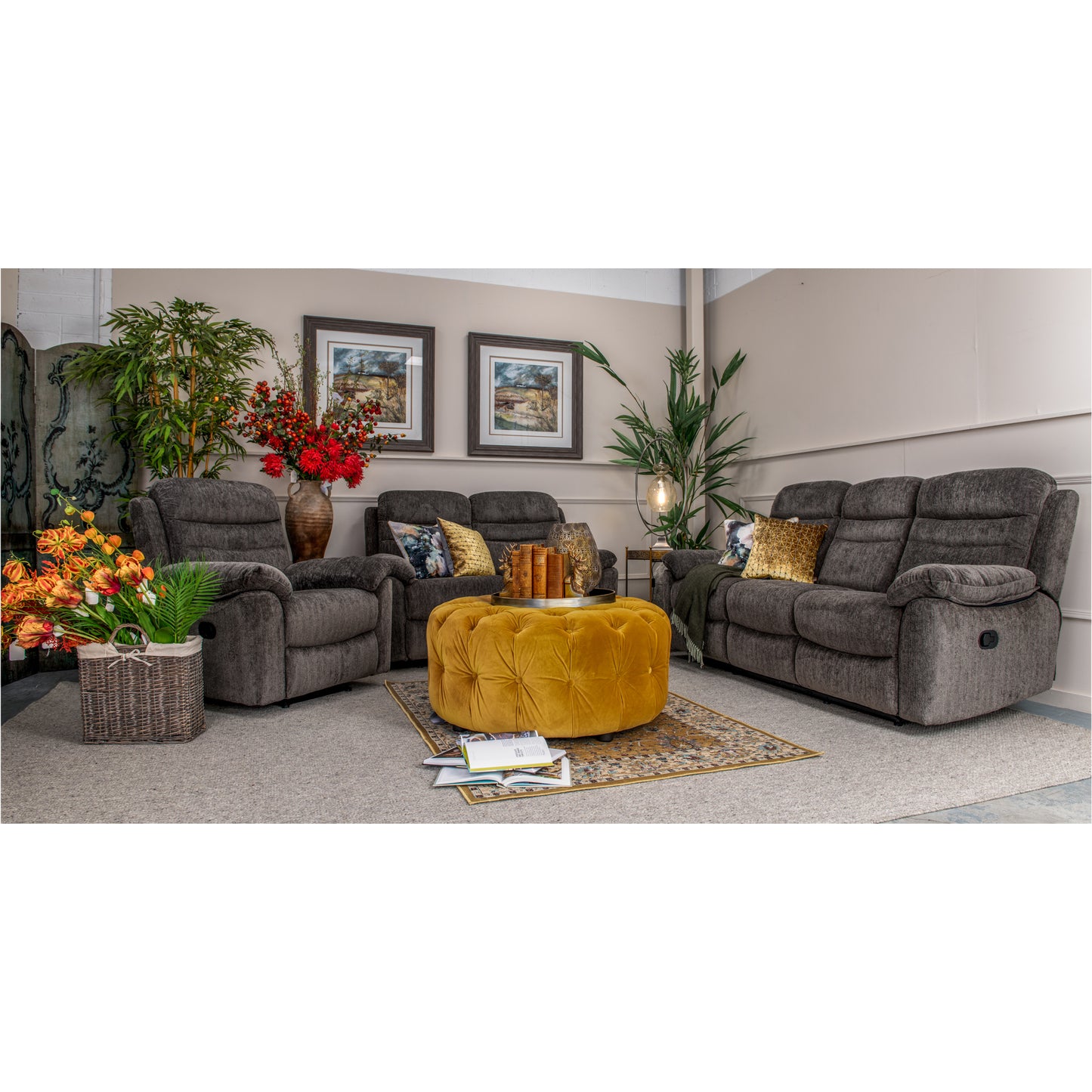 Arvo Charcoal 2 Seater Recliner