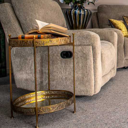 Aurelia Gold and Mirrored Side Table