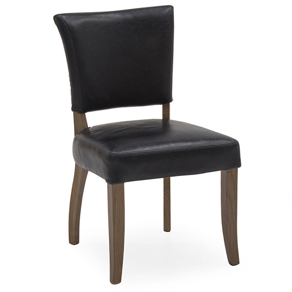 Drake Dining Chair Leather Ink Blue
