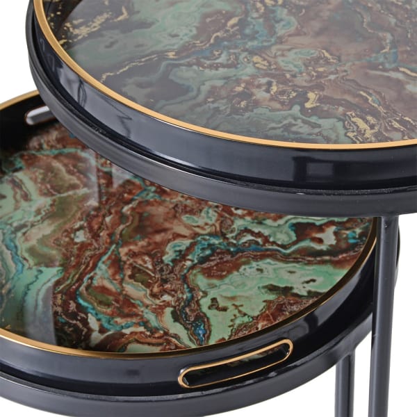 Emmeline Marble Effect Tray Tables