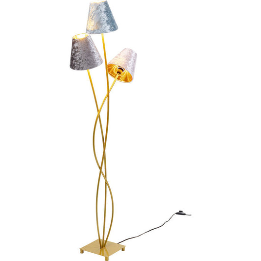 Flexible Velvet Floor Lamp with 3 lampshades