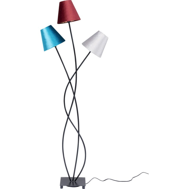 Floor Lamp Flexible Velvet Schwarz