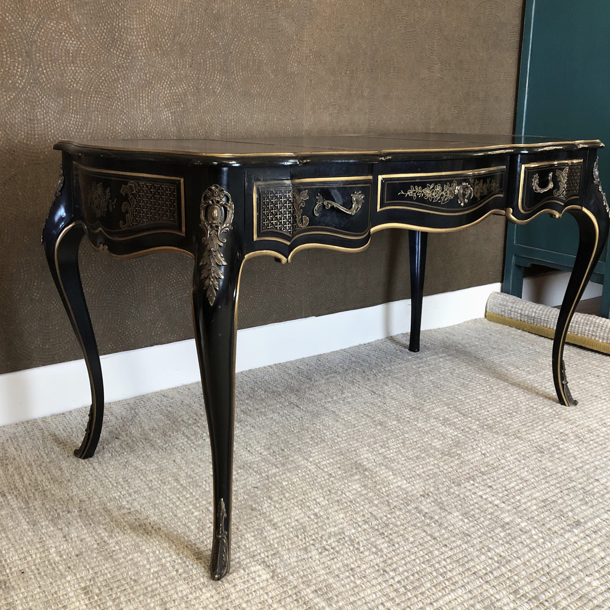 French Style Leather Top Writing Desk