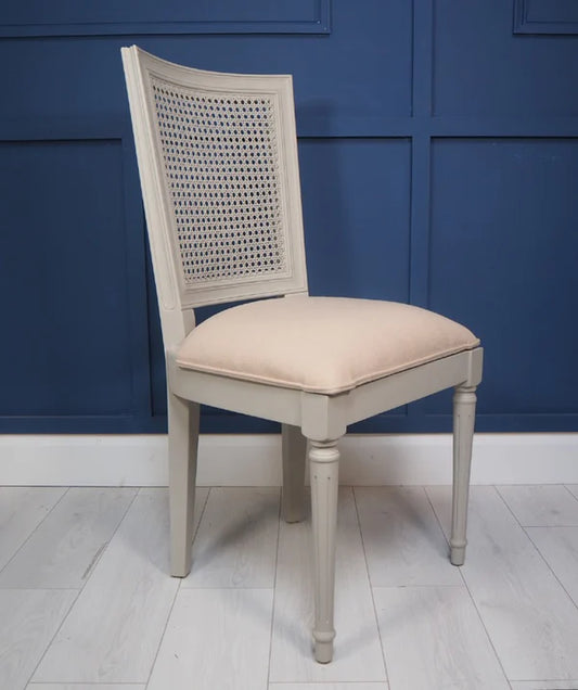 Sara Square Back Dining Chair – Rattan Back
