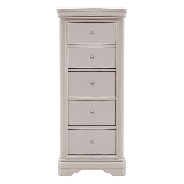 Mabel Tall Chest 5 Drawers Taupe