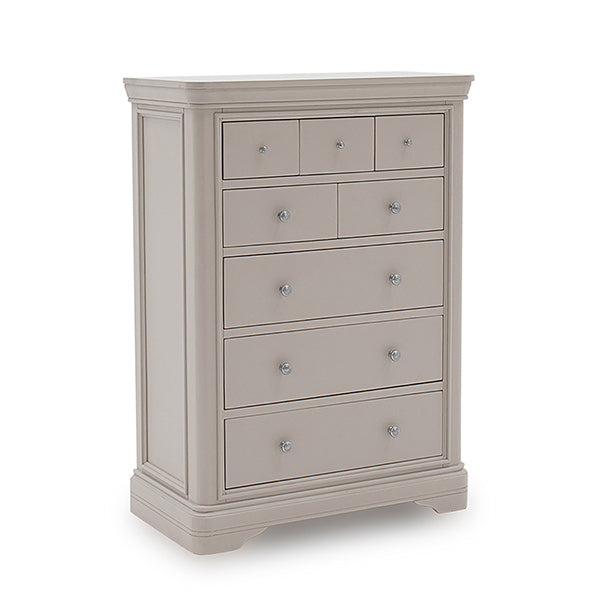 Mabel Tall Chest 8 Drawers Taupe