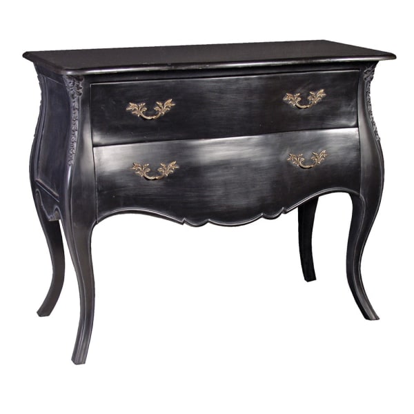 Ebony Elegance 2 Drawer Chest with Marble Top