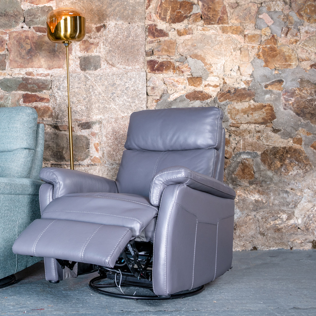 Moretti Rocker Swivel Recliner Chair - Leather