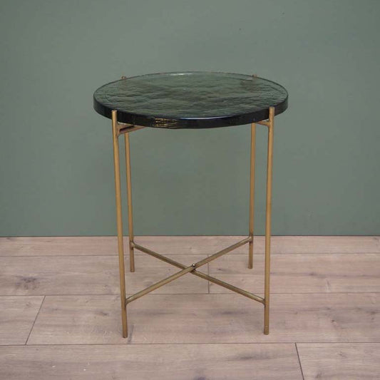 Round Glass top Side table