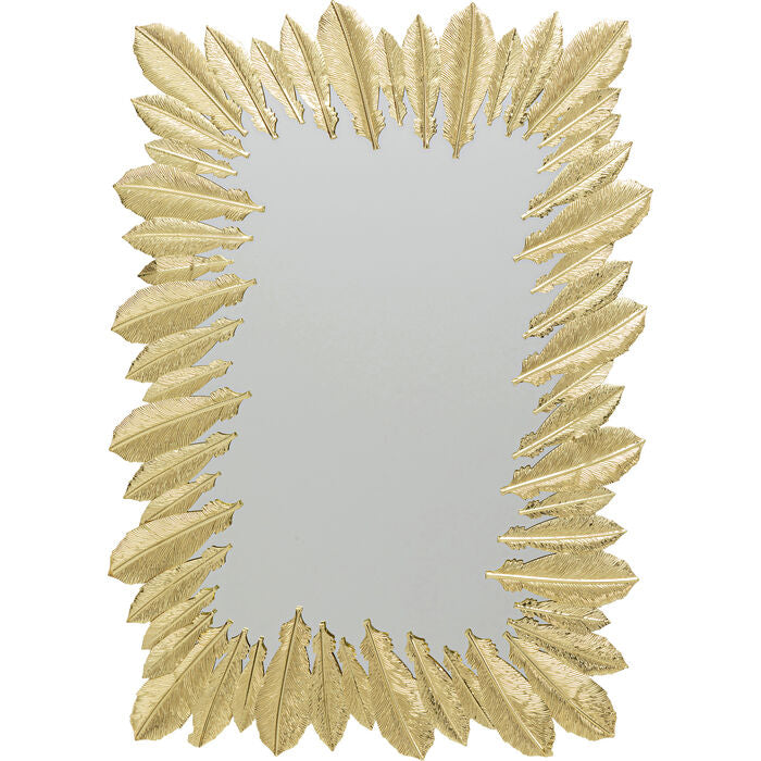 Wall Mirror Feather Dress Gold 49 x 69cm