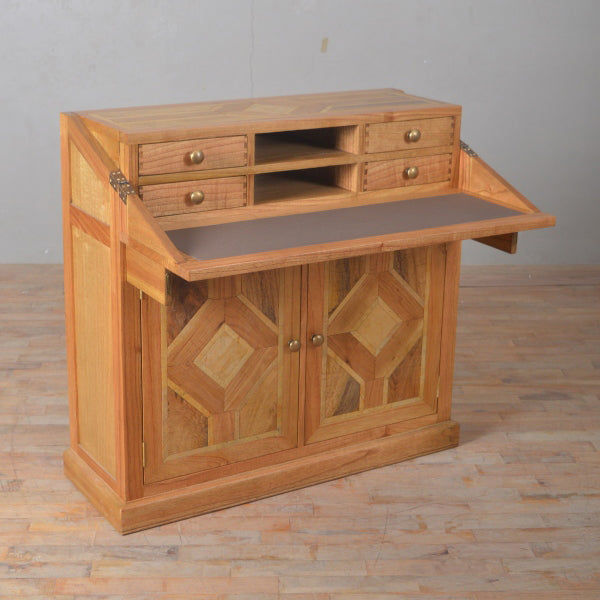 Beckett Campaign Desk with Marble Inlay