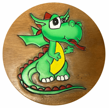 Childrens Handmade Wooden Stool -Dragon